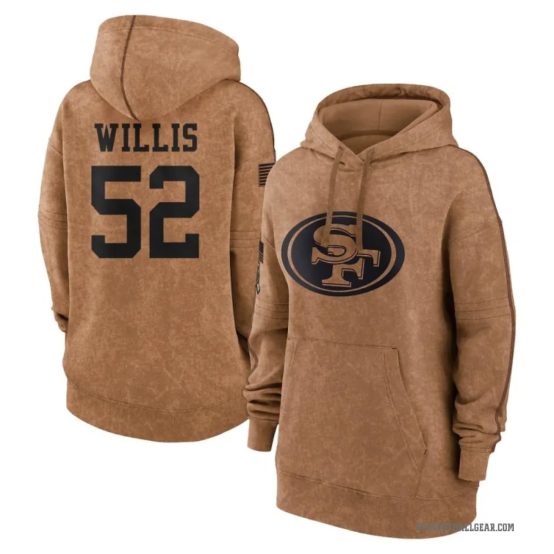Patrick Willis Women's Brown San Francisco 49ers 2023 Salute To Service Pullover Hoodie