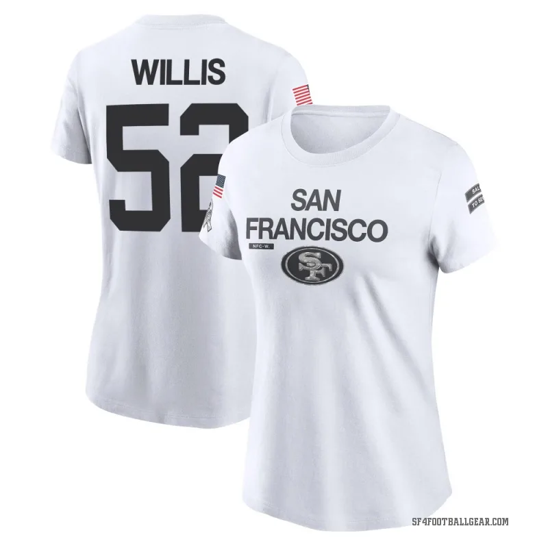 Patrick Willis Women's White San Francisco 49ers 2024 Salute to Service Performance T-Shirt