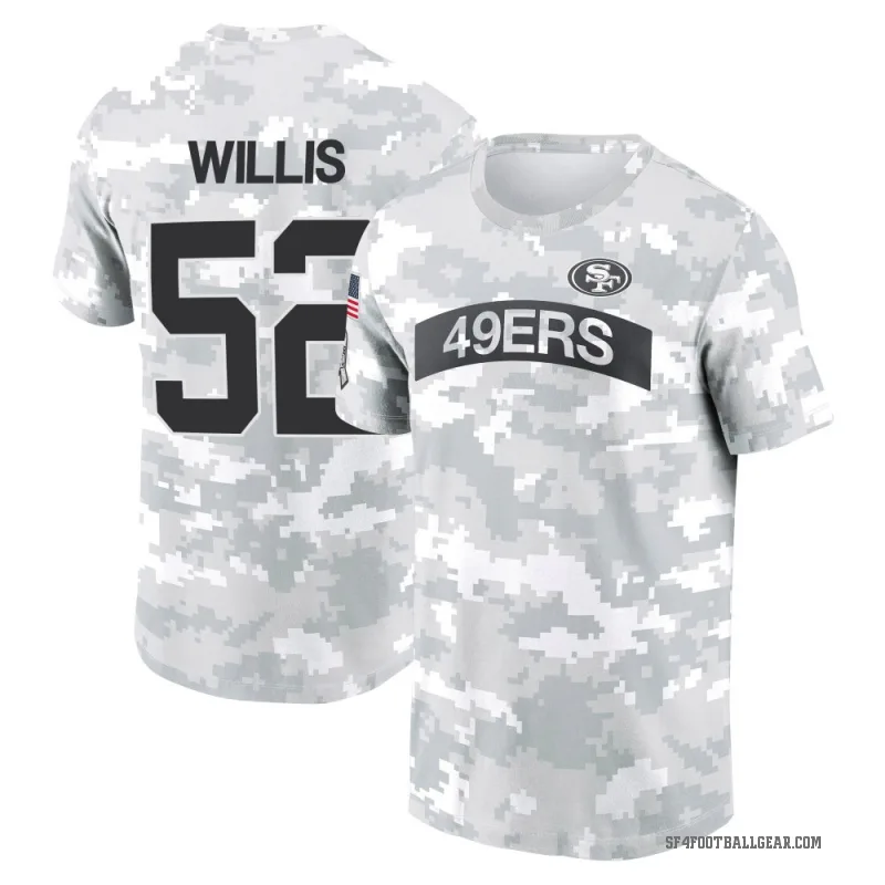 Patrick Willis Youth Camo San Francisco 49ers Arctic 2024 Salute to Service Performance T-Shirt