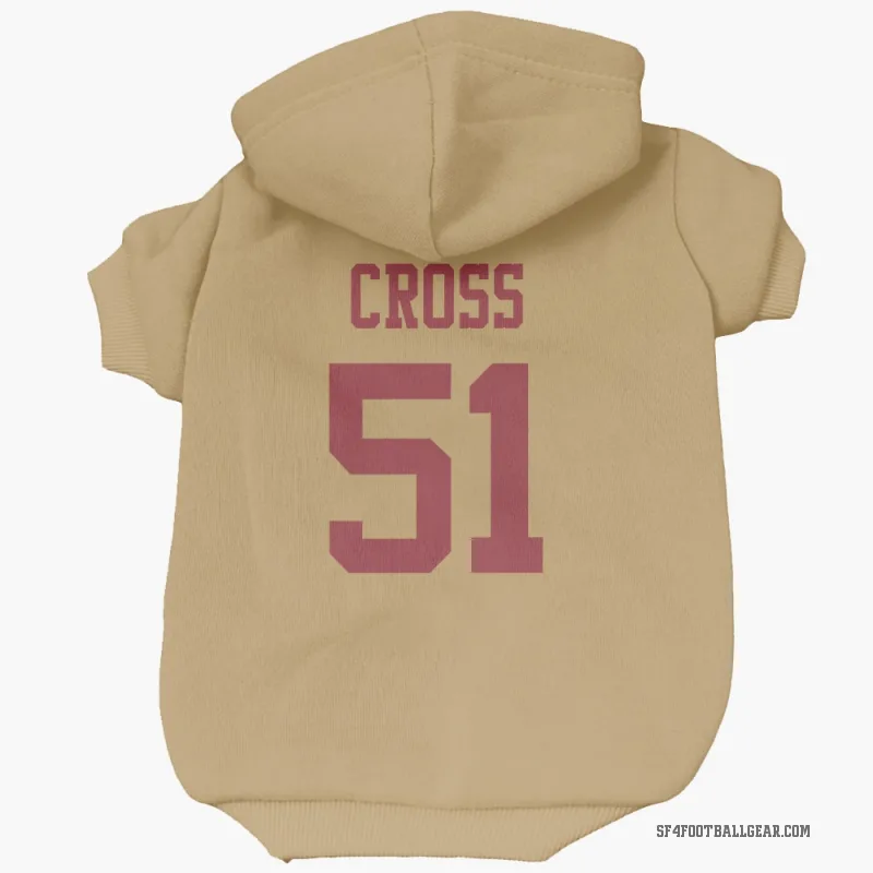 Randy Cross  Gold San Francisco 49ers  Cat & Dog Pet Hoodie
