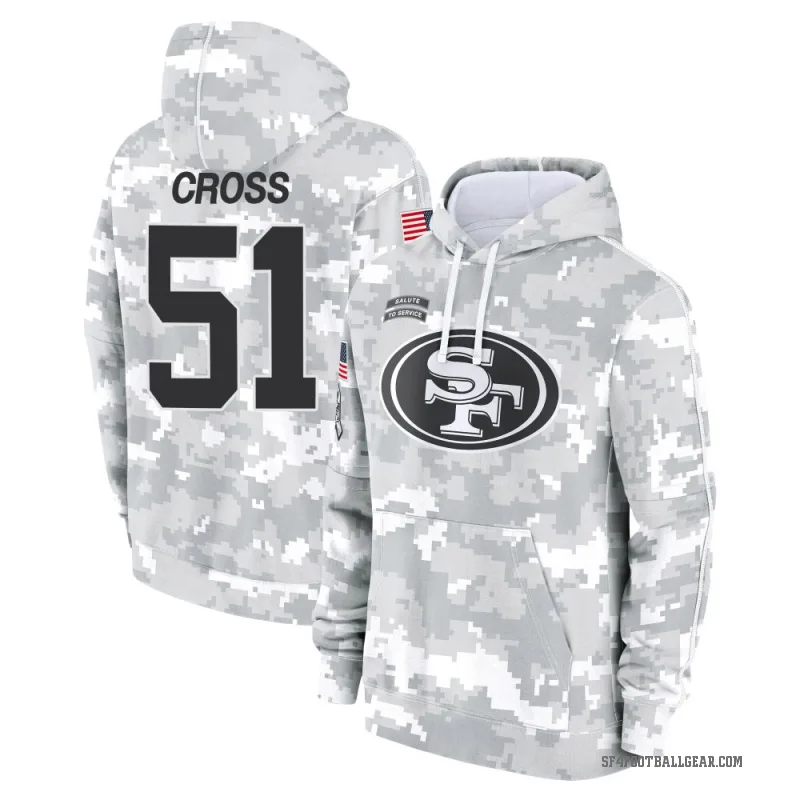 Randy Cross Men's Camo San Francisco 49ers Arctic 2024 Salute to Service Club Fleece Pullover Hoodie