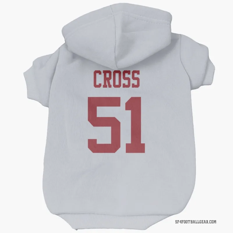 Randy Cross  White San Francisco 49ers  Cat & Dog Pet Hoodie