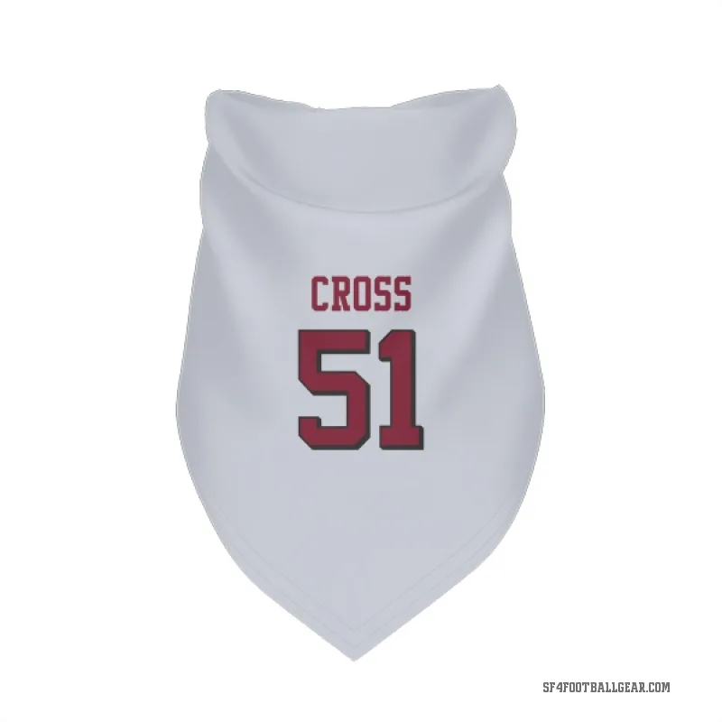 Randy Cross  White San Francisco 49ers  Rush Cat & Dog Pet Bandana