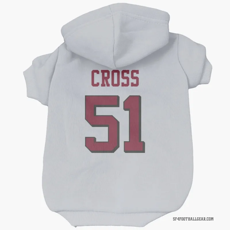 Randy Cross  White San Francisco 49ers  Rush Cat & Dog Pet Hoodie