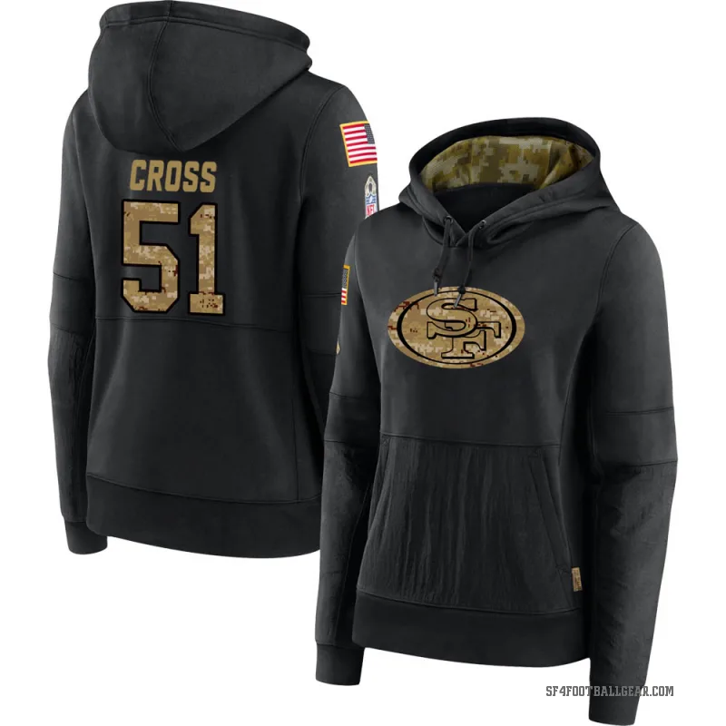 Randy Cross Women's Black San Francisco 49ers 2020 Salute to Service Sideline Performance Pullover Hoodie