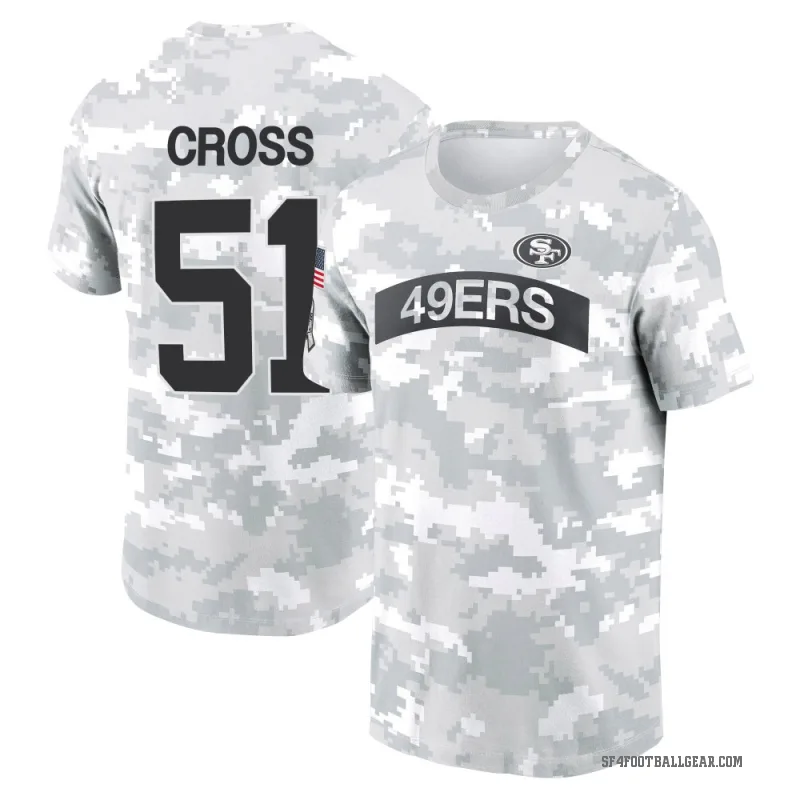 Randy Cross Youth Camo San Francisco 49ers Arctic 2024 Salute to Service Performance T-Shirt