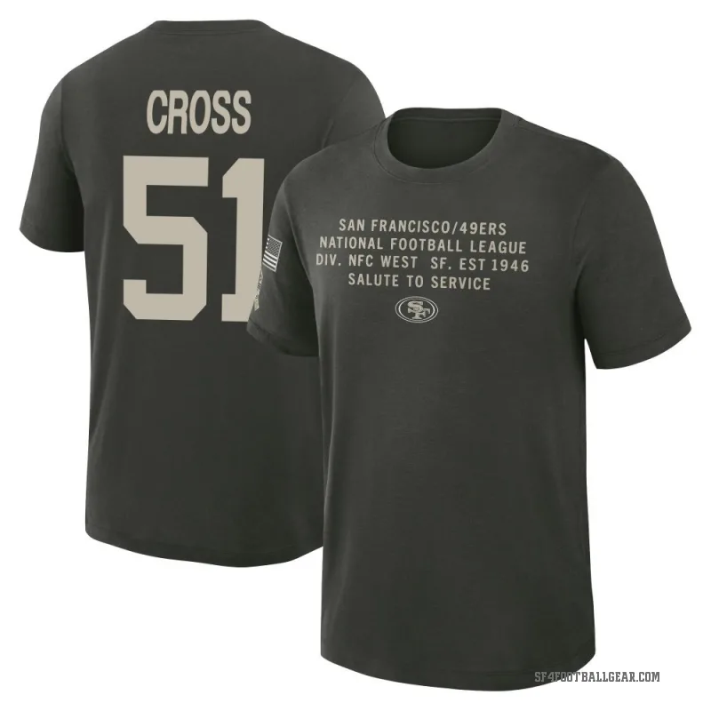 Randy Cross Youth Green San Francisco 49ers Dark/ 2025 Salute to Service Sideline Slub T-Shirt