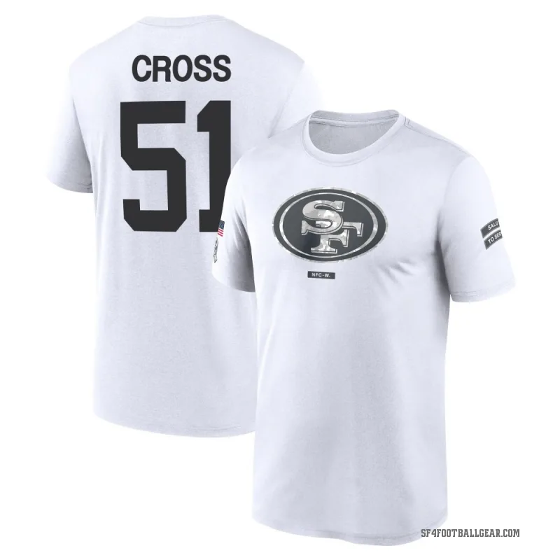 Randy Cross Youth White San Francisco 49ers 2024 Salute to Service Performance T-Shirt