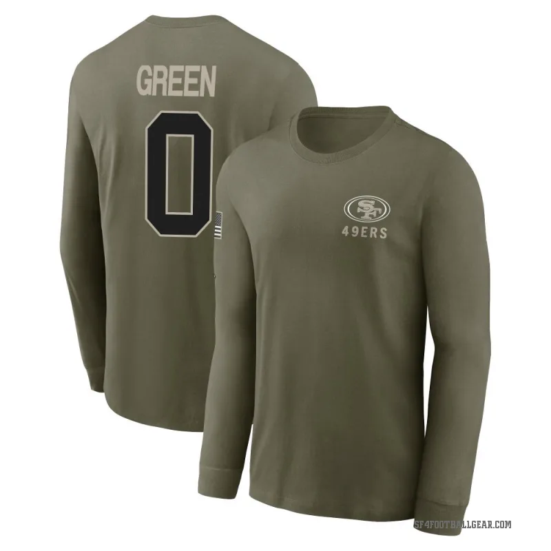 Renardo Green Men's Green San Francisco 49ers Olive 2025 Salute to Service Sideline Long Sleeve T-Shirt