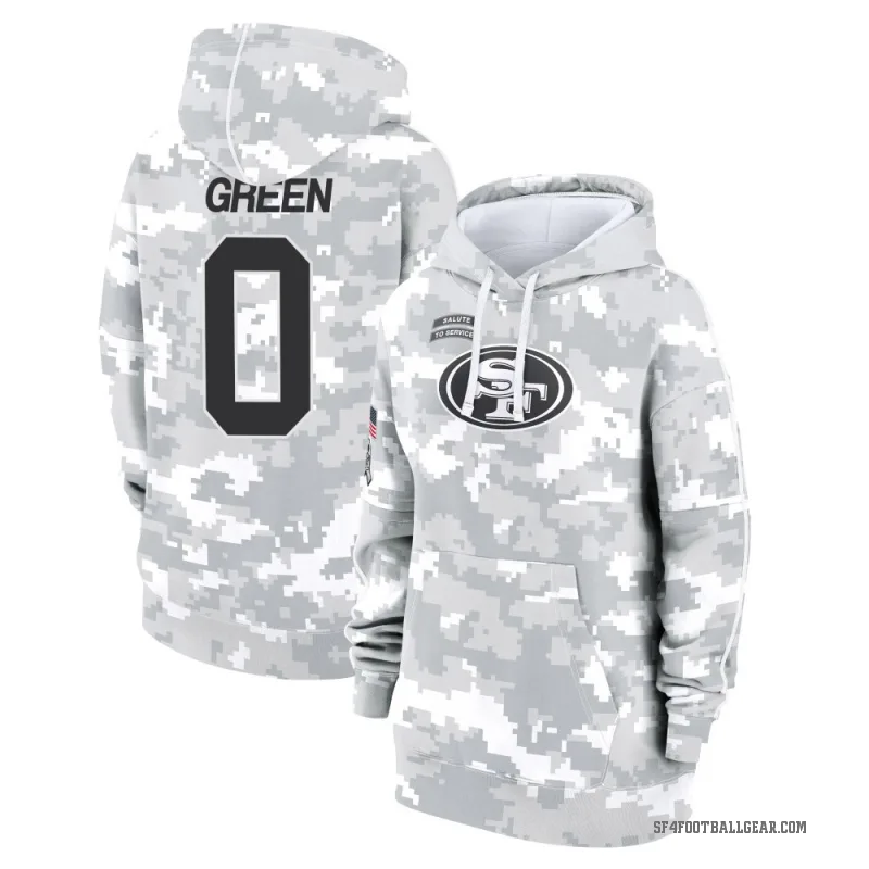 Renardo Green Women's Green San Francisco 49ers Arctic Camo 2024 Salute to Service Club Fleece Pullover Hoodie