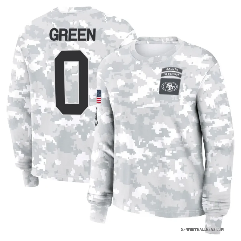 Renardo Green Women's Green San Francisco 49ers Arctic Camo 2024 Salute to Service Long Sleeve T-Shirt