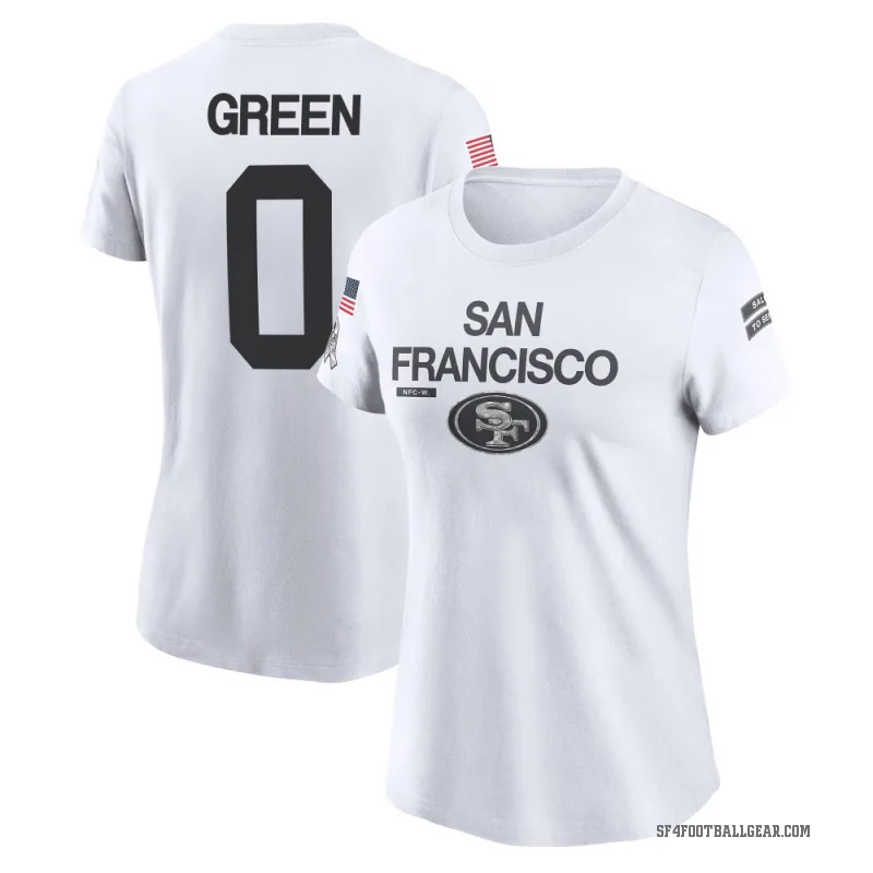 Renardo Green Women's White San Francisco 49ers 2024 Salute to Service Performance T-Shirt