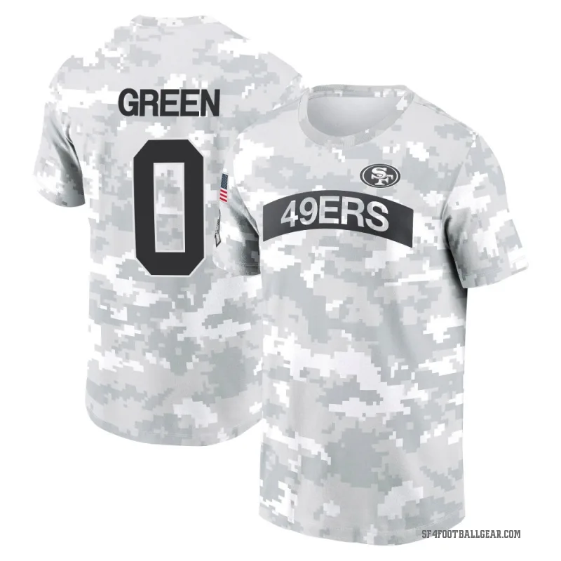 Renardo Green Youth Green San Francisco 49ers Arctic Camo 2024 Salute to Service Performance T-Shirt