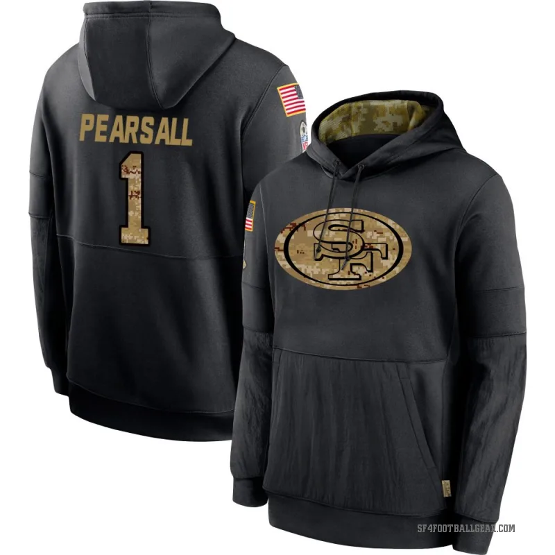 Ricky Pearsall Men's Black San Francisco 49ers 2020 Salute to Service Sideline Performance Pullover Hoodie