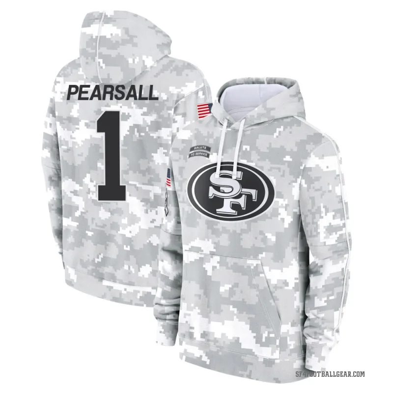 Ricky Pearsall Men's Camo San Francisco 49ers Arctic 2024 Salute to Service Club Fleece Pullover Hoodie