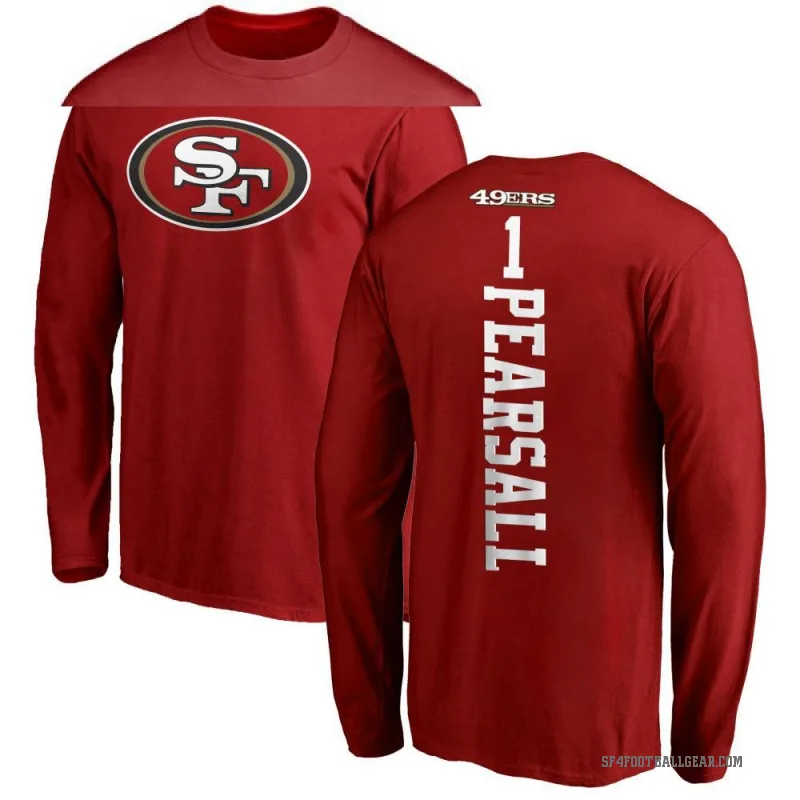 Ricky Pearsall Men's Red San Francisco 49ers Backer Long Sleeve T-Shirt -