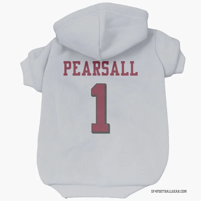 Ricky Pearsall  White San Francisco 49ers  Rush Cat & Dog Pet Hoodie