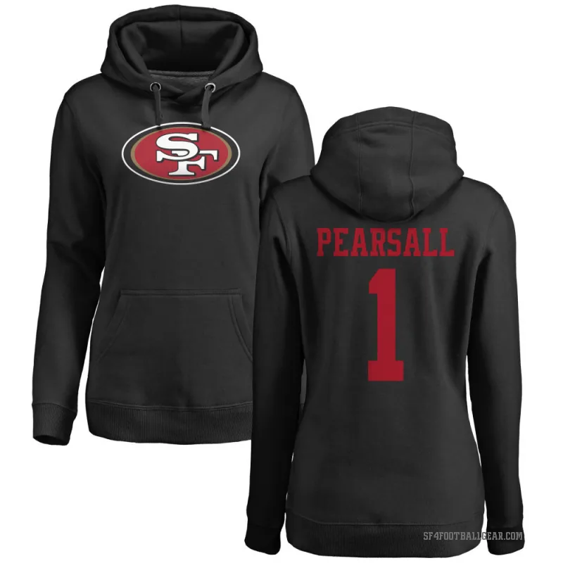 Ricky Pearsall Women's Black San Francisco 49ers Pro Line Logo Pullover Hoodie