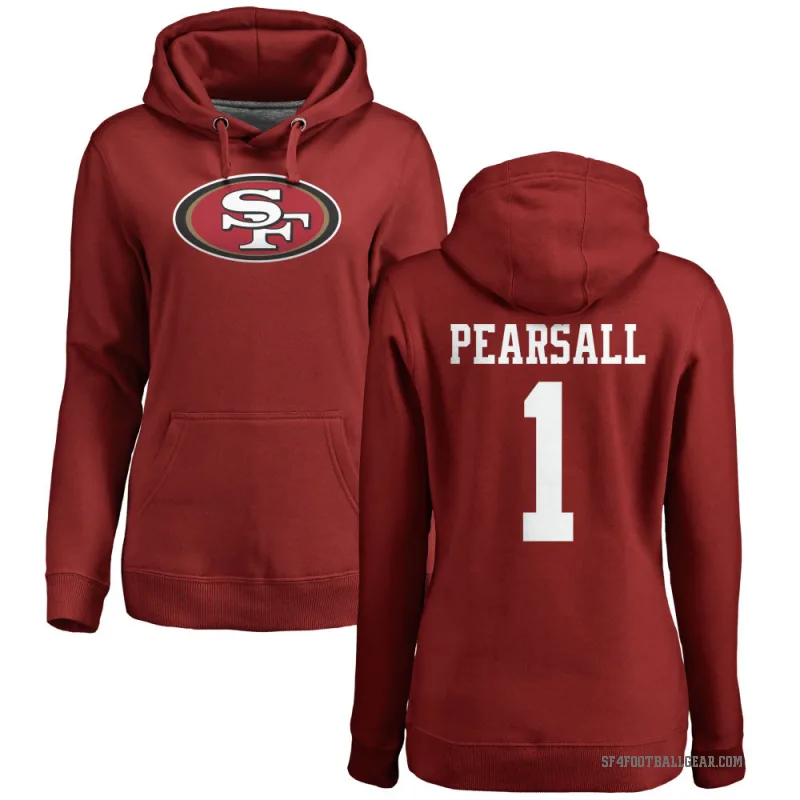 Ricky Pearsall Women's Red San Francisco 49ers Pro Line Logo Pullover Hoodie