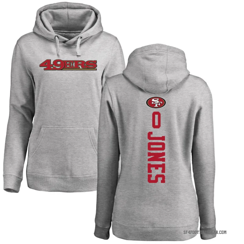 Rob Jones Women's San Francisco 49ers Pro Line Ash Backer Pullover Hoodie