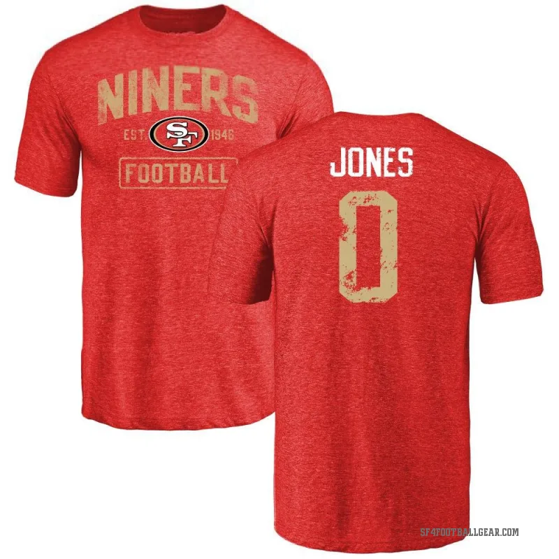 Rob Jones Youth Red San Francisco 49ers Distressed T-Shirt -