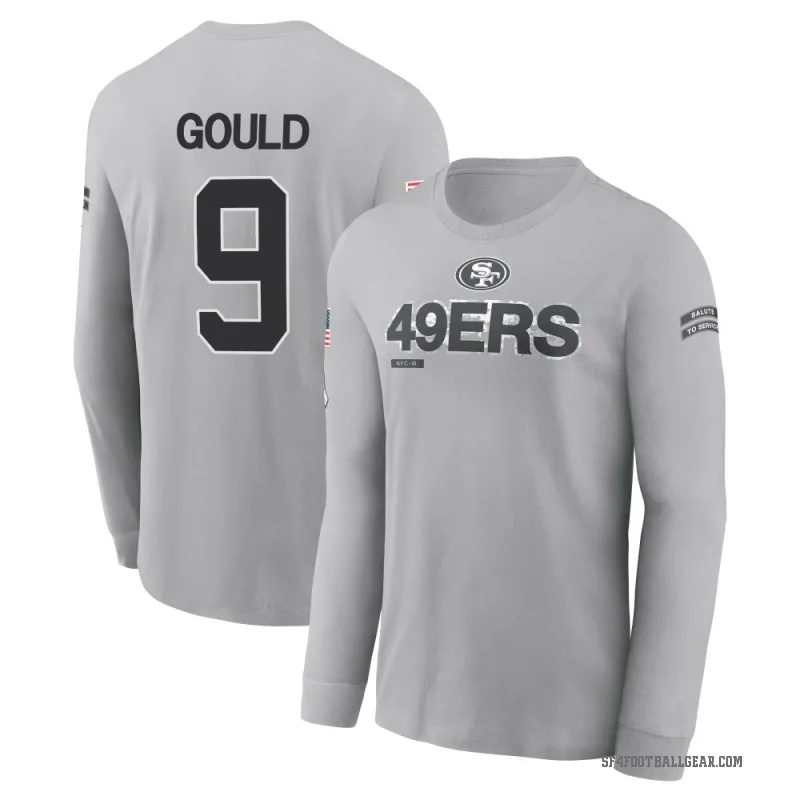 Robbie Gould Men's Gray San Francisco 49ers 2024 Salute to Service Long Sleeve T-Shirt