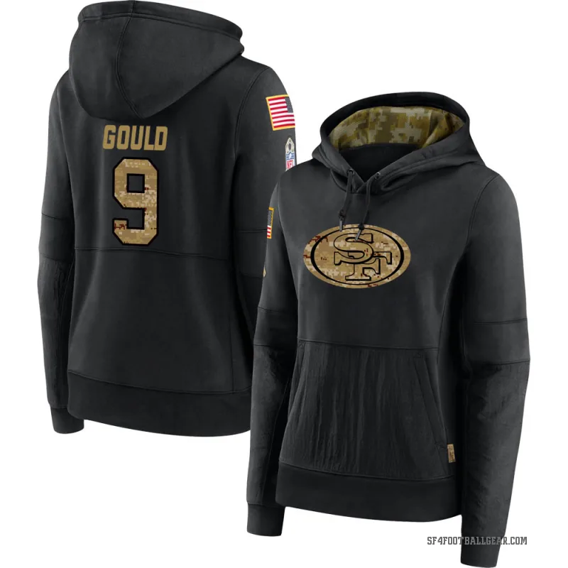 Robbie Gould Women's Black San Francisco 49ers 2020 Salute to Service Sideline Performance Pullover Hoodie