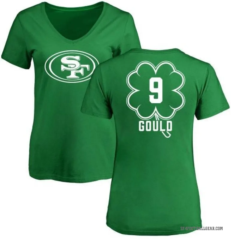 Robbie Gould Women's Green San Francisco 49ers St. Patrick's Day V-Neck T-Shirt