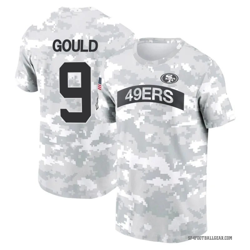 Robbie Gould Youth Camo San Francisco 49ers Arctic 2024 Salute to Service Performance T-Shirt