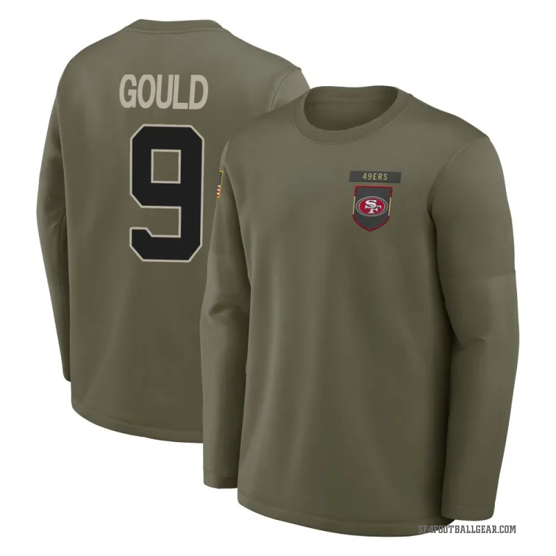Robbie Gould Youth Olive San Francisco 49ers 2025 Salute to Service Sideline Coaches Long Sleeve T-Shirt