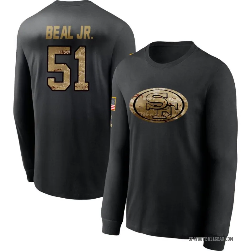 Robert Beal Jr. Men's Black San Francisco 49ers 2020 Salute To Service Sideline Performance Long Sleeve T-Shirt