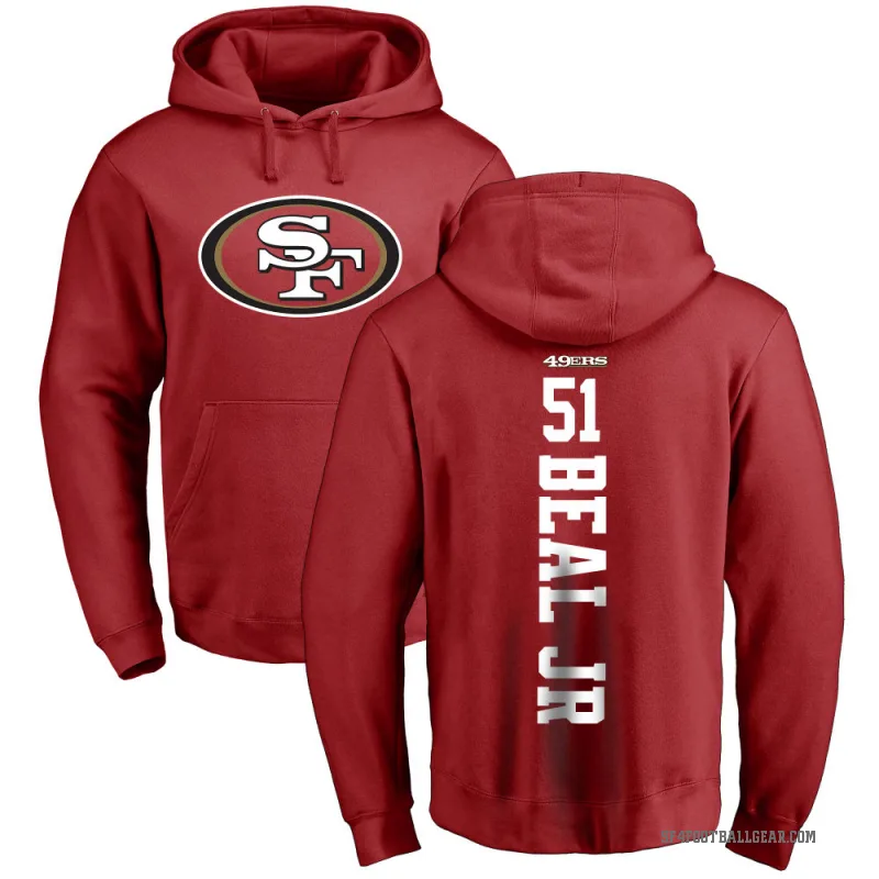 Robert Beal Jr. Men's Red San Francisco 49ers Pro Line Backer Pullover Hoodie
