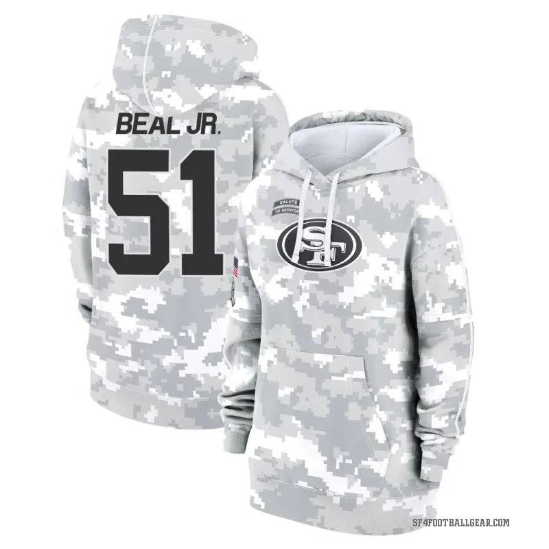 Robert Beal Jr. Women's Camo San Francisco 49ers Arctic 2024 Salute to Service Club Fleece Pullover Hoodie