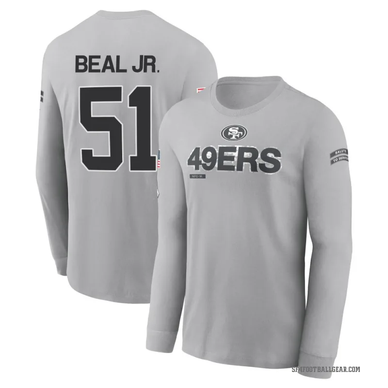 Robert Beal Jr. Youth Gray San Francisco 49ers 2024 Salute to Service Long Sleeve T-Shirt