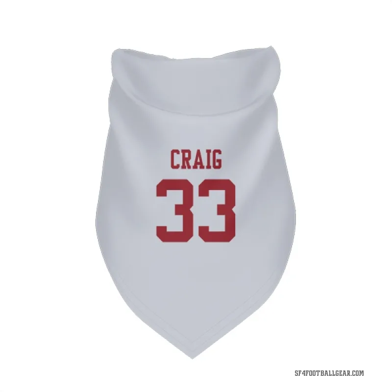 Roger Craig  White San Francisco 49ers  Cat & Dog Pet Bandana