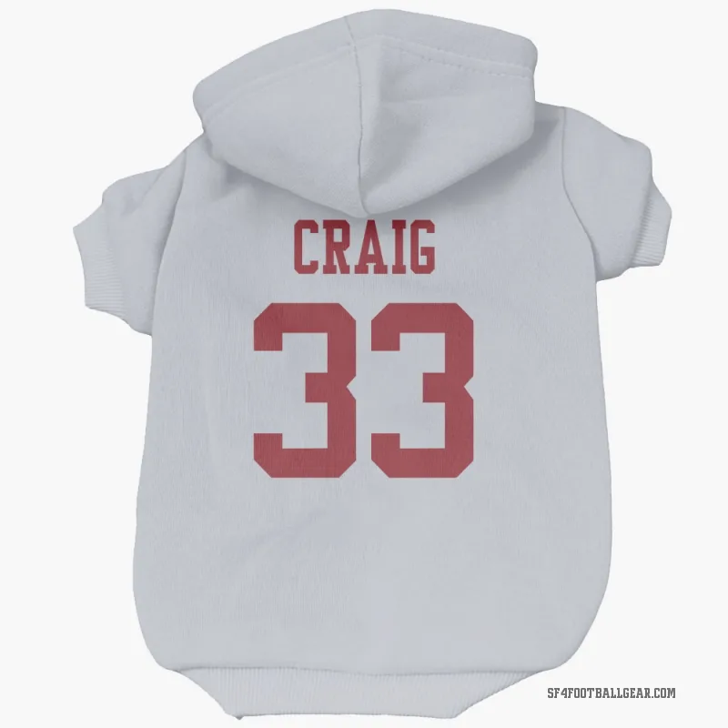 Roger Craig  White San Francisco 49ers  Cat & Dog Pet Hoodie