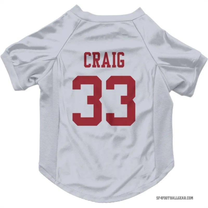 Roger Craig  White San Francisco 49ers  Cat & Dog Pet Jersey