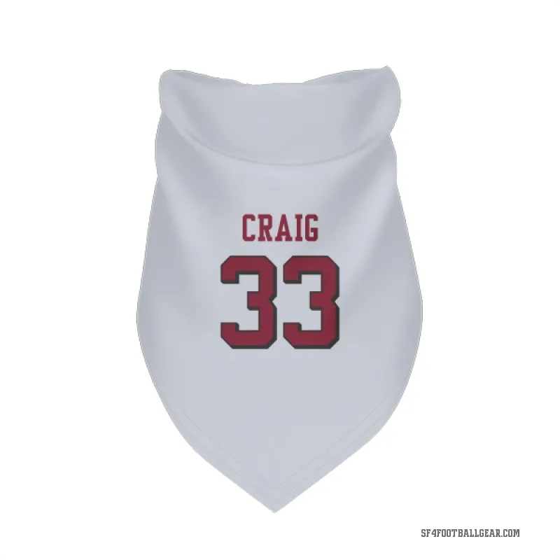Roger Craig  White San Francisco 49ers  Rush Cat & Dog Pet Bandana