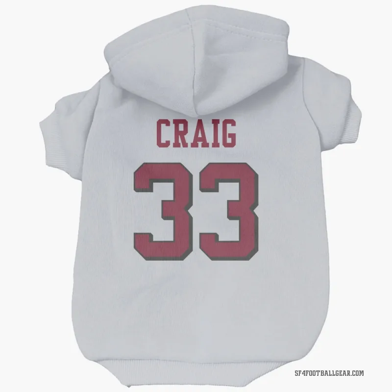 Roger Craig  White San Francisco 49ers  Rush Cat & Dog Pet Hoodie