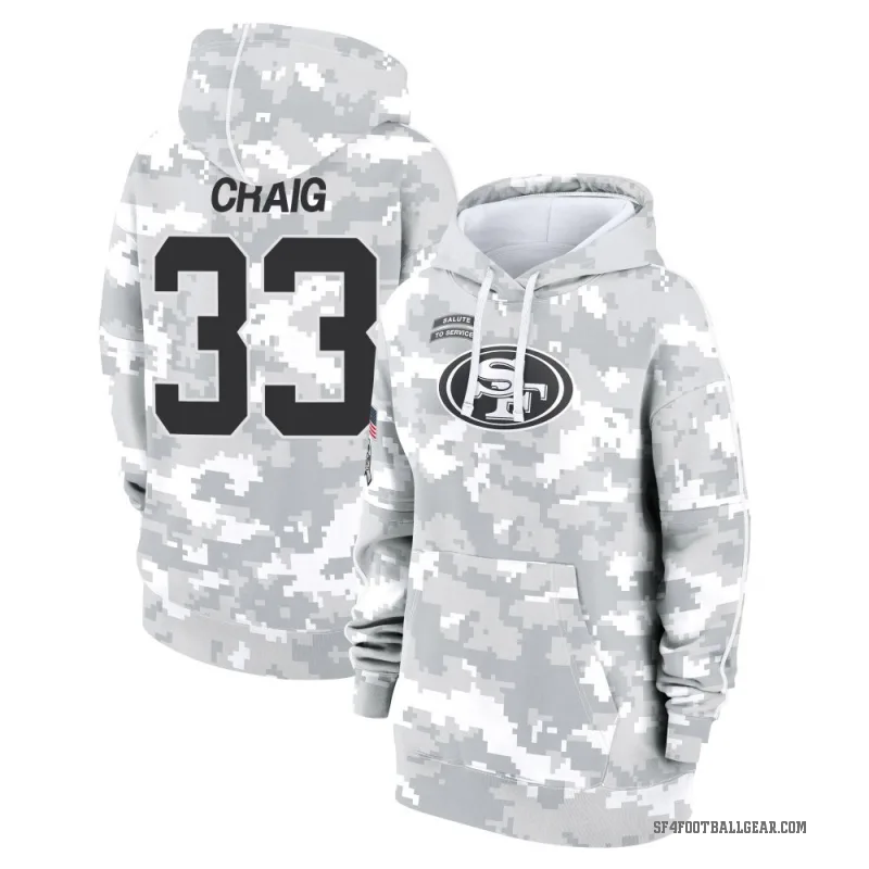 Roger Craig Women's Camo San Francisco 49ers Arctic 2024 Salute to Service Club Fleece Pullover Hoodie