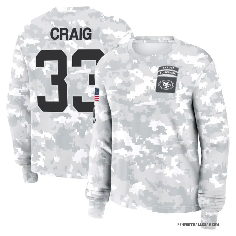 Roger Craig Women's Camo San Francisco 49ers Arctic 2024 Salute to Service Long Sleeve T-Shirt