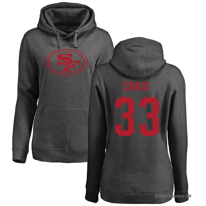 Roger Craig Women's San Francisco 49ers Pro Line by Branded Ash One Color Pullover Hoodie