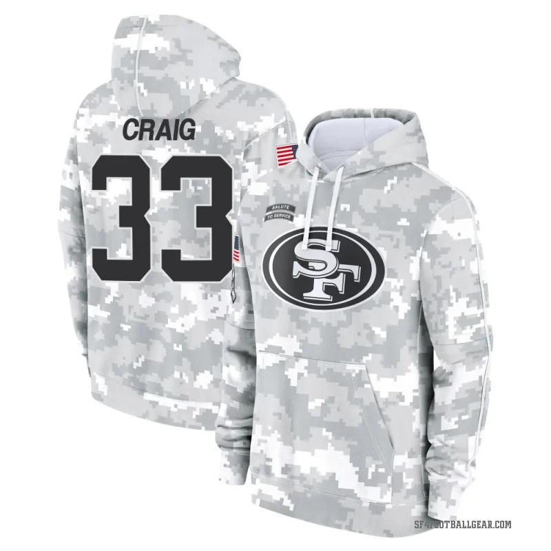 Roger Craig Youth Camo San Francisco 49ers Arctic 2024 Salute to Service Club Fleece Pullover Hoodie