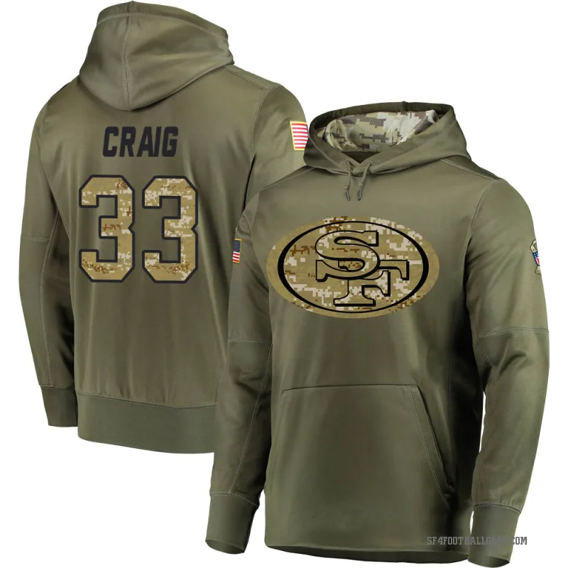 Roger Craig Youth Olive San Francisco 49ers Salute to Service Pullover Hoodie
