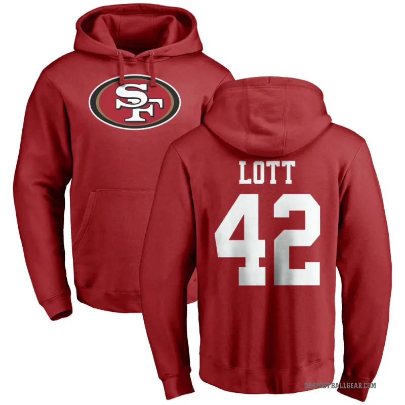 Ronnie Lott Men's Red San Francisco 49ers Pro Line Logo Pullover Hoodie
