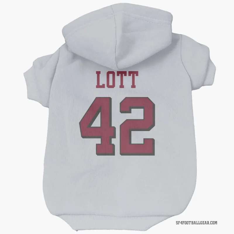 Ronnie Lott  White San Francisco 49ers  Rush Cat & Dog Pet Hoodie