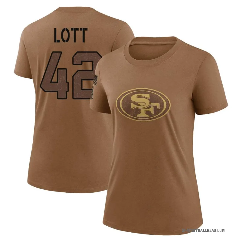 Ronnie Lott Women's Brown San Francisco 49ers 2023 Salute To Service Performance T-Shirt