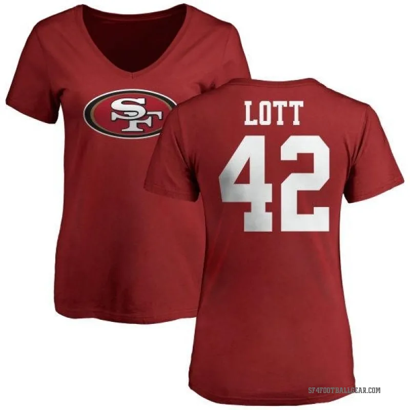 Ronnie Lott Women's Red San Francisco 49ers Logo Slim Fit T-Shirt -