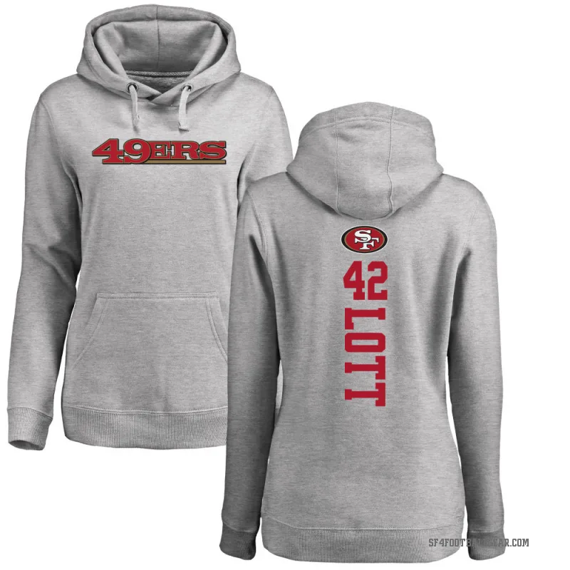 Ronnie Lott Women's San Francisco 49ers Pro Line Ash Backer Pullover Hoodie