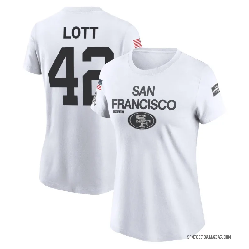 Ronnie Lott Women's White San Francisco 49ers 2024 Salute to Service Performance T-Shirt
